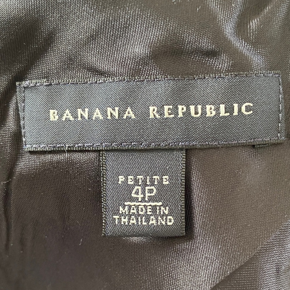 Banana Republic Petite 4P Structured Blazer Charcoal Gray Tailored Work Office - Picture 7 of 10